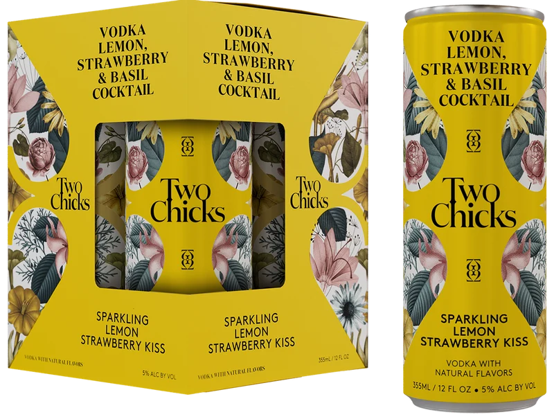 Cocktail Two Chicks 4pk Sparkling Lemon Strawberry Kiss