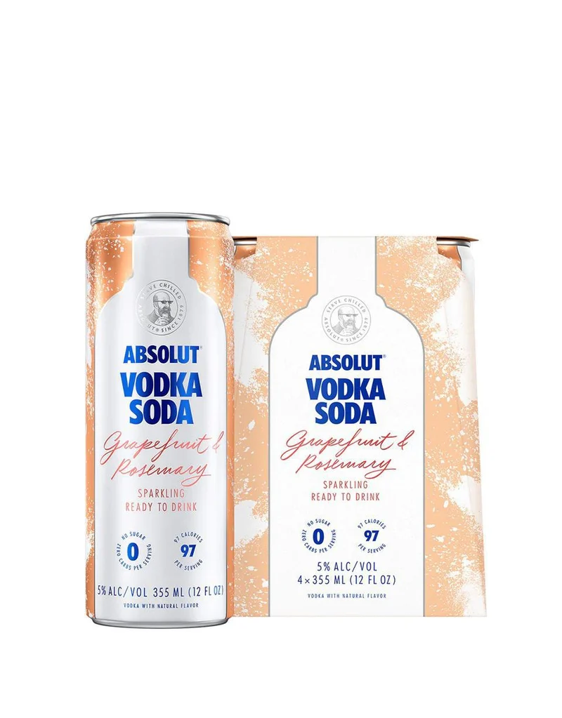 Cocktail Absolut 4pk Grapefruit & Rosemary