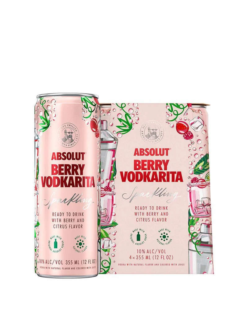 Cocktail Absolut 4pk Berry Vodkarita Sparkling