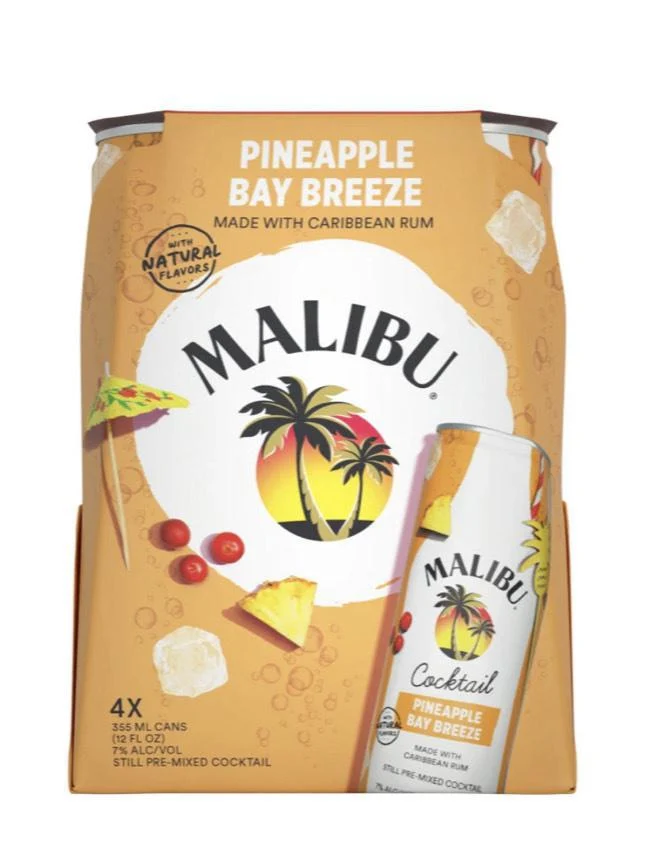 Cocktail Malibu 4pk Pineapple BayBreeze