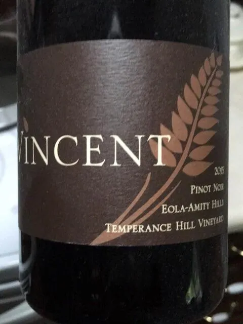 PN Vincent 2017 Eola-Amity Hills Temperance Hill Vineyard