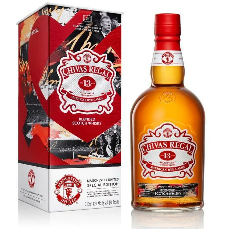 Scotch Chivas Regal 13yr American Rye Casks - Manchester United Limited Edition
