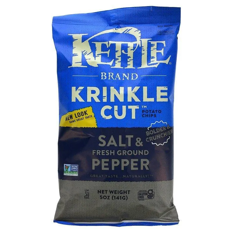 Misc Snacks 5oz Kettle Chips Krinkle Sea Salt & Pepper 347963