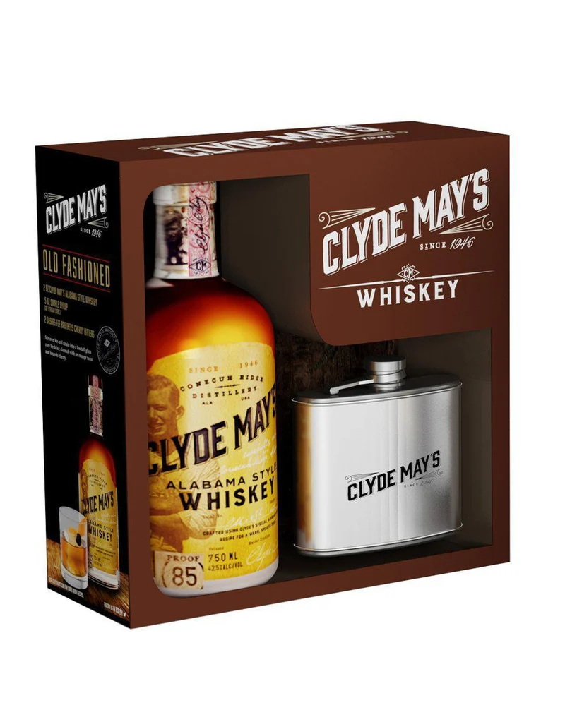 Whiskey Gift Set Clyde May's w\flask