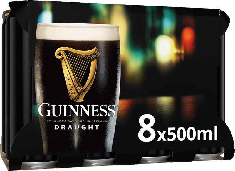 Guinness Draught 50cl Can 8Pk