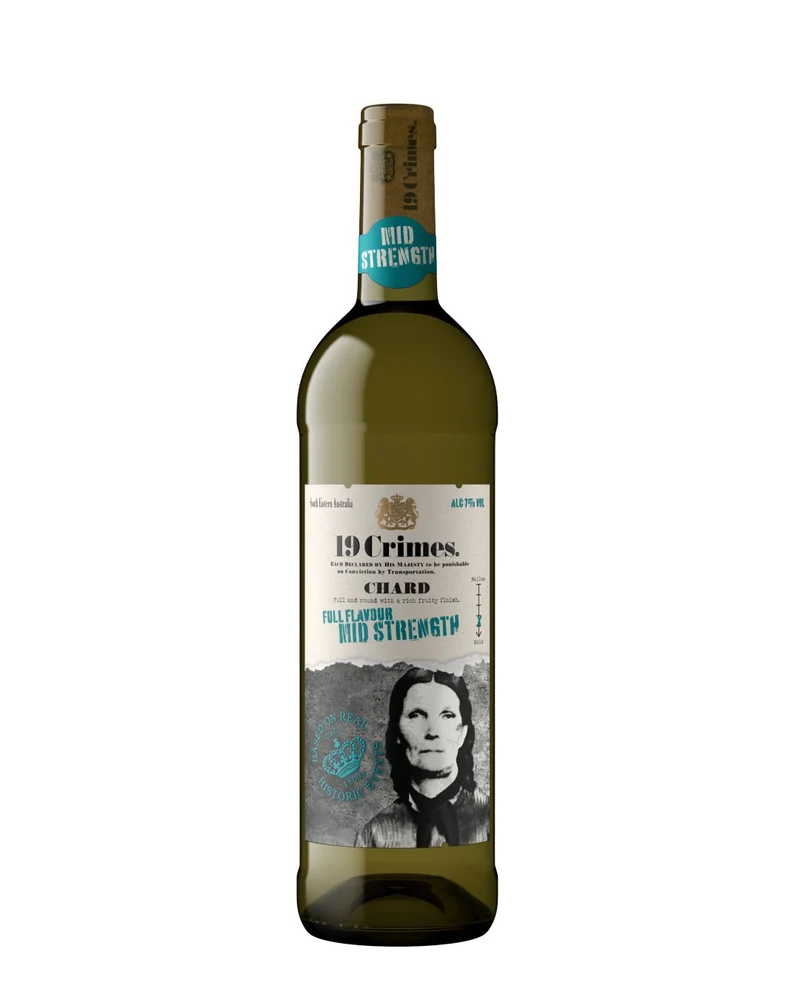 19 Crimes Mid Strength Chardonnay White Wine, 75 cl