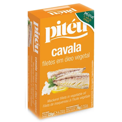 Pitéu Mackerel Fillets in Oil 120g