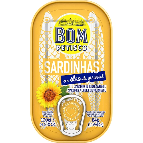 Bom Petisco Sardines in Sunflower Oil 120g