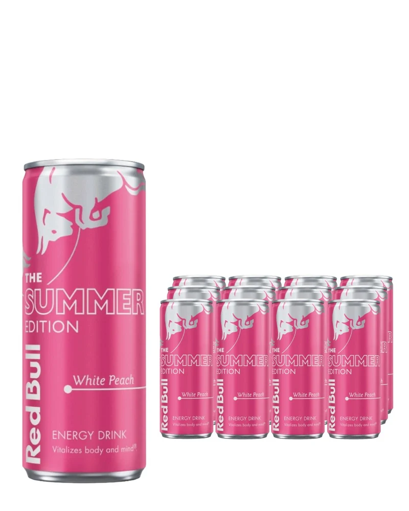 Red Bull Energy Drink Summer Edition White Peach, 12 x 250 ml
