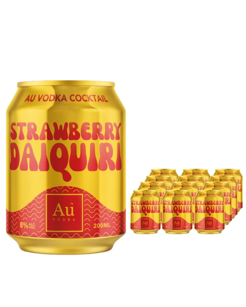 Au Vodka Strawberry Daiquiri Premixed Drink Multipack, 12 x 200 ml