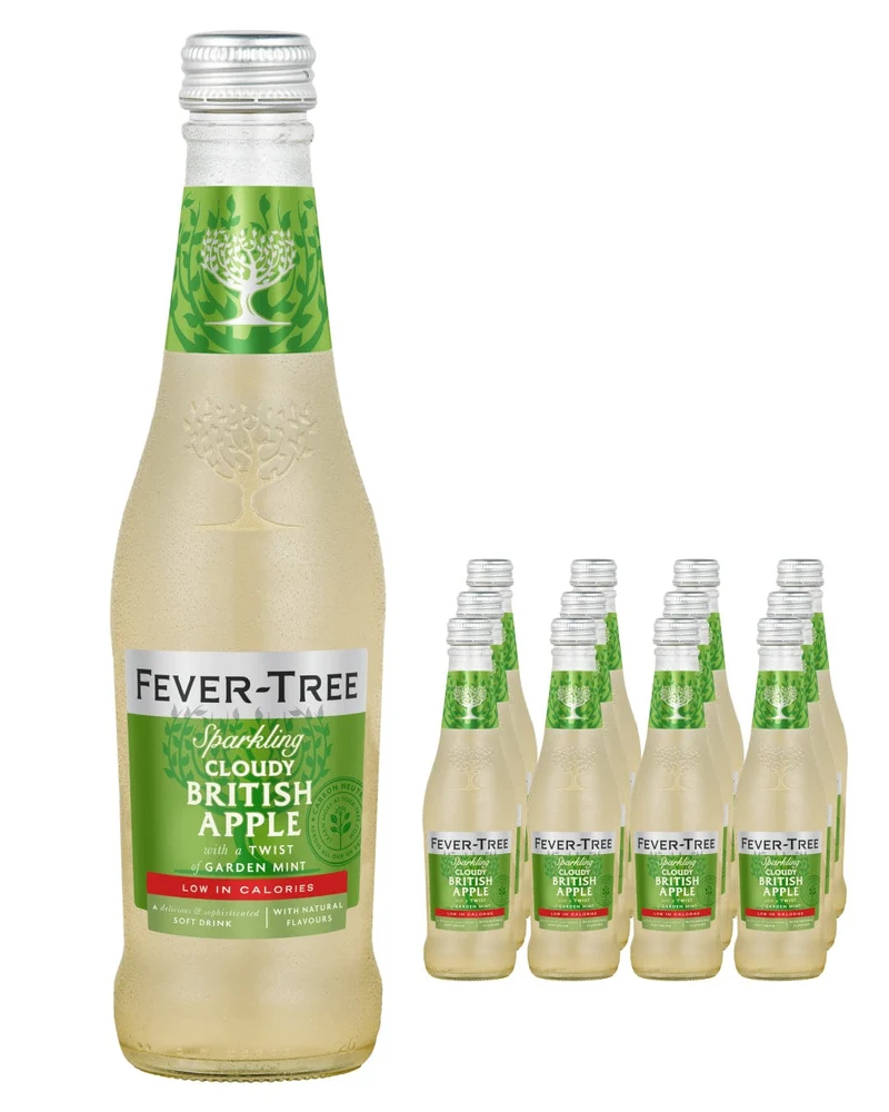 Fever-Tree Sparkling Cloudy British Apple & Mint Multipack, 12 x 275 ml