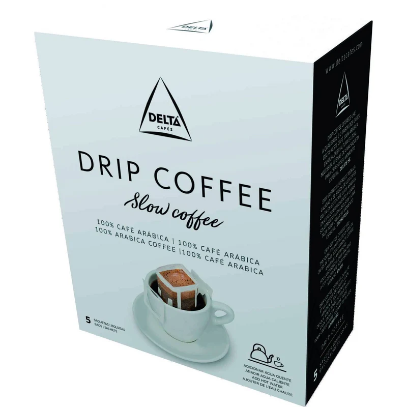 Delta Drip Coffee 100% Arabica Ground Coffee 5 Sachets