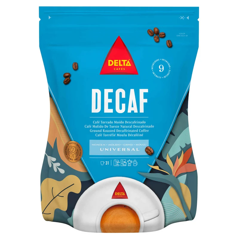 Delta Decaf Roasted Ground Coffee Universal Grind 220g