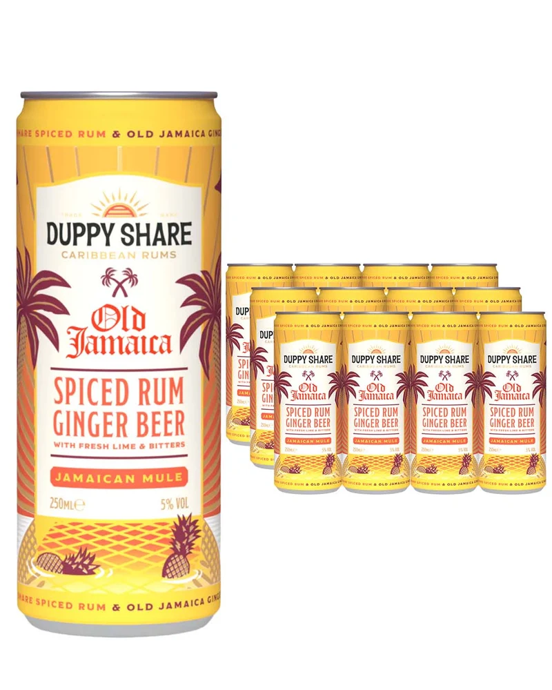 Duppy Share Old Jamaica Spiced Rum Ginger Beer Multipack, 12 x 250 ml