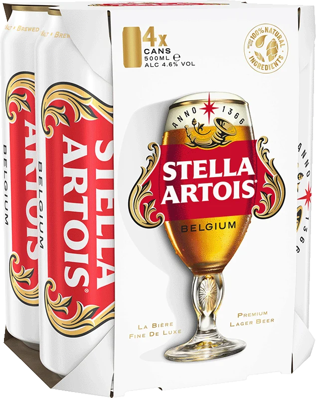 Stella Artois 4 Pack (50cl Cans)