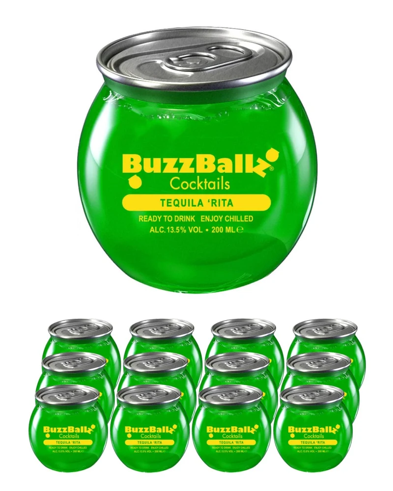 BuzzBallz Tequila Rita Cocktail Multipack, 12 x 200 ml