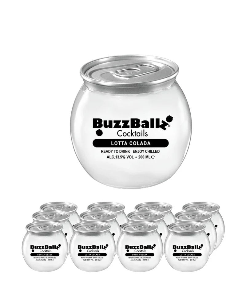 BuzzBallz Lotta Colada Cocktail Multipack, 12 x 200 ml
