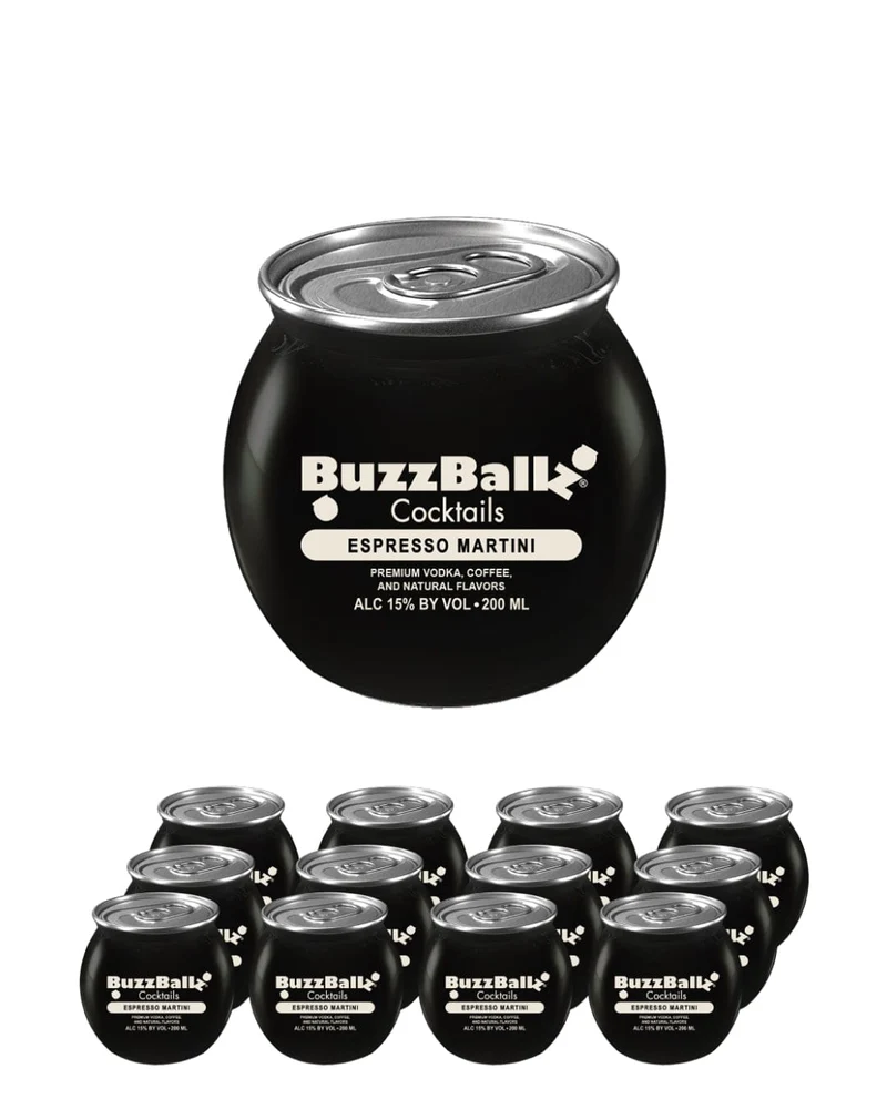 BuzzBallz Espresso Martini Cocktail Multipack, 12 x 200 ml