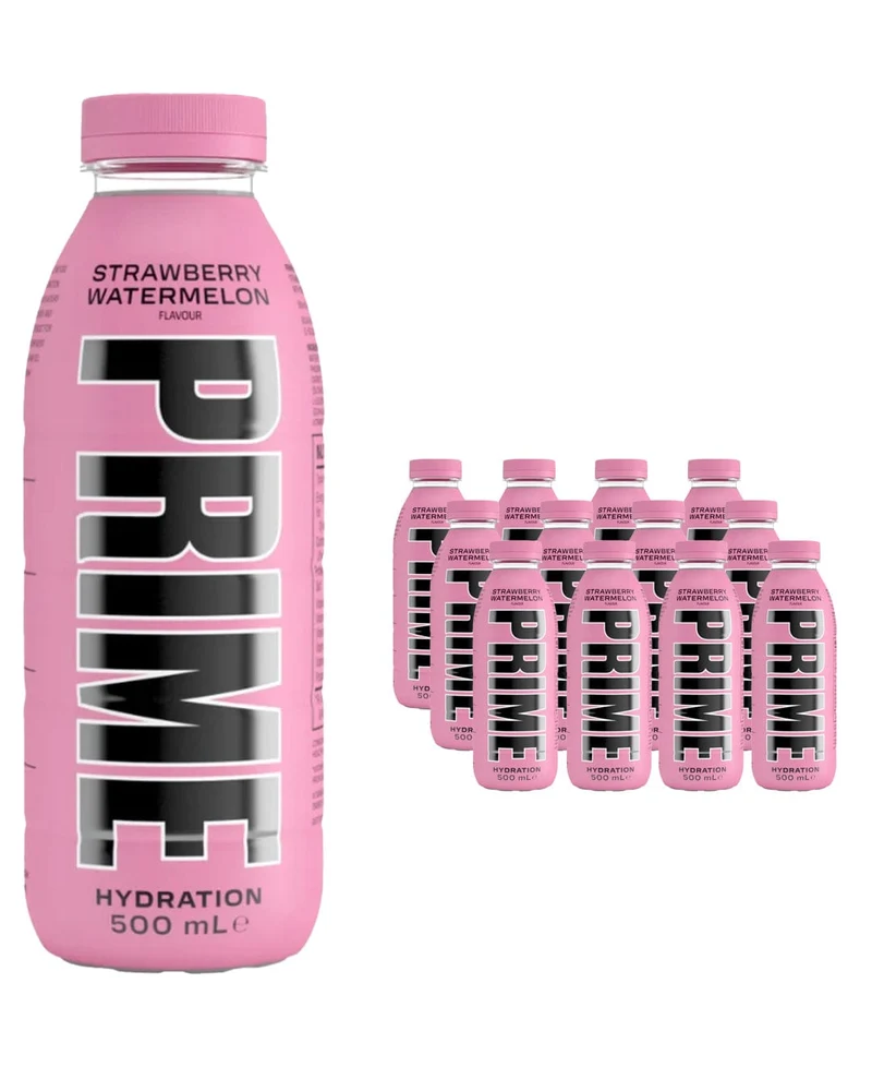 Prime Strawberry Watermelon Hydration Drink Multipack, 12 x 500 ml