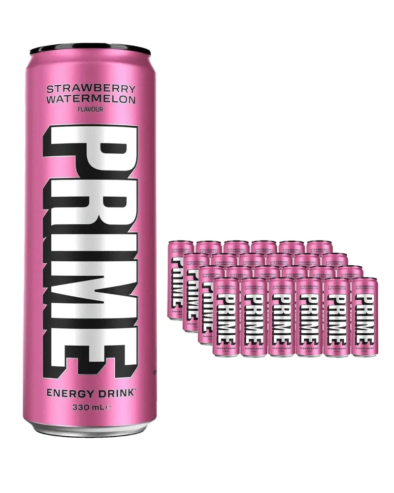 Prime Strawberry Watermelon Energy Drink Multipack, 24 x 330 ml