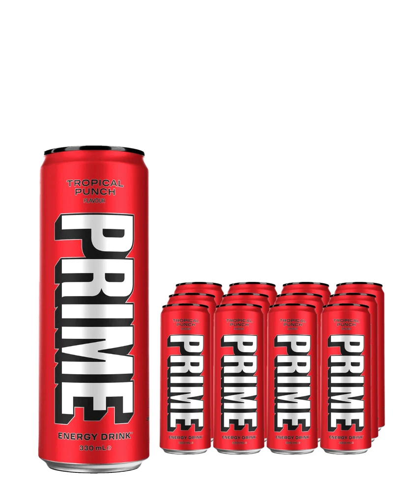 Prime Tropical Punch Energy Drink Multipack, 12 x 330 ml
