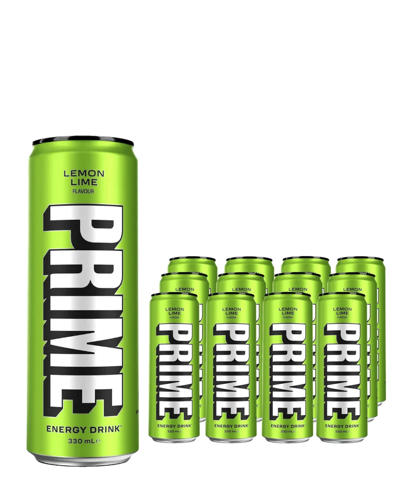 Prime Lemon Lime Energy Drink Multipack, 12 x 330 ml