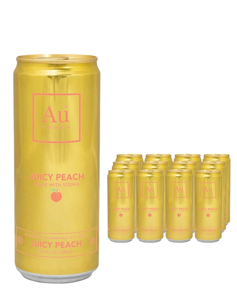 Au Juicy Peach Premixed Drink Can Multipack, 12 x 330 ml