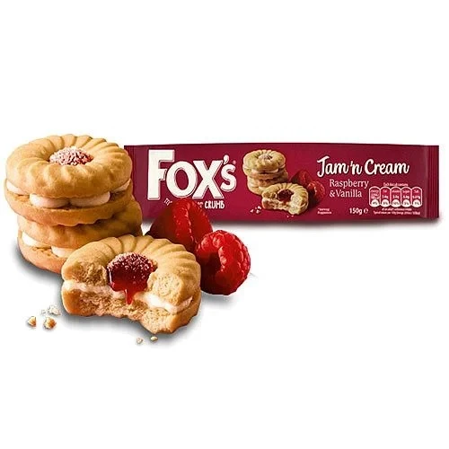 Fox's Jam 'n' Cream Raspberry and Vanilla 150g
