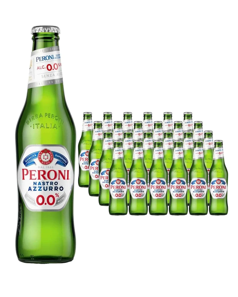 Peroni Nastro Azzurro 0.0 Alcohol Free Beer Multipack, 24 x 330 ml