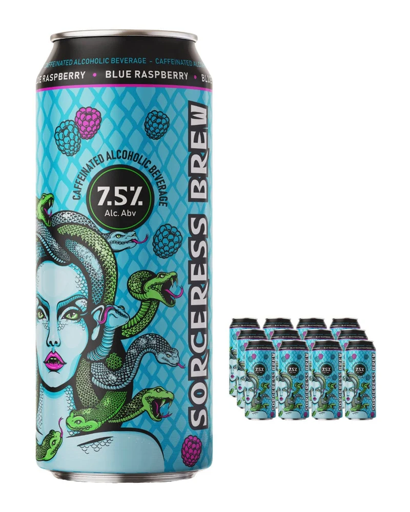 Sorceress Brew Blue Raspberry Multipack, 12 x 500 ml