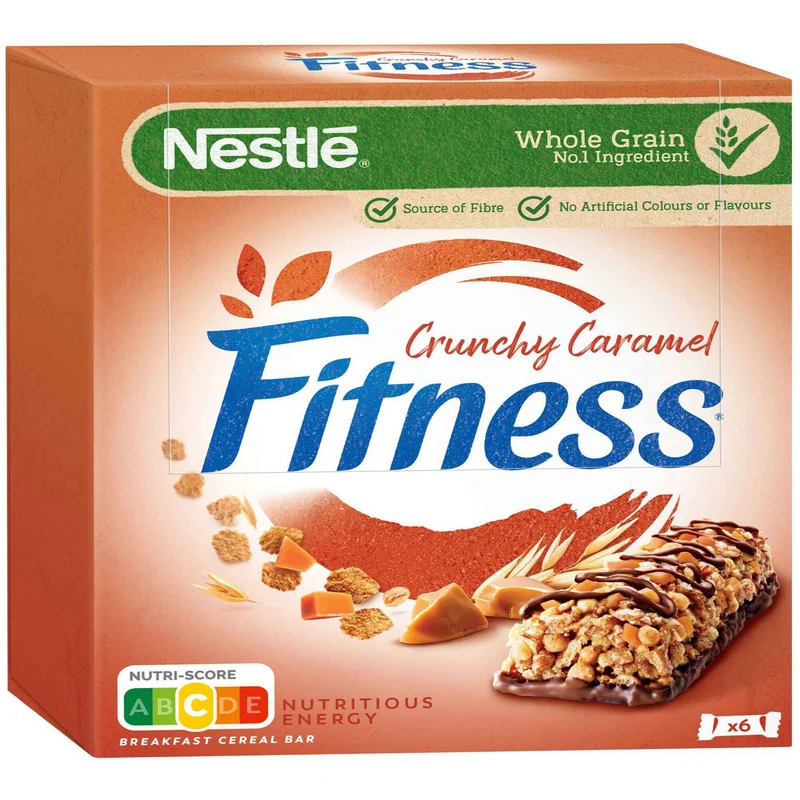 Nestlé Fitness Crunchy Caramel Cereal Bars 6 x 23.5g