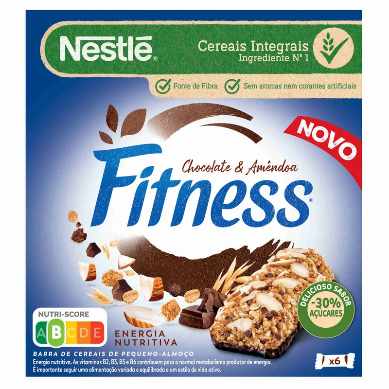 Nestlé Fitness Choco and Almond Cereal Bars 6 x 23.5g