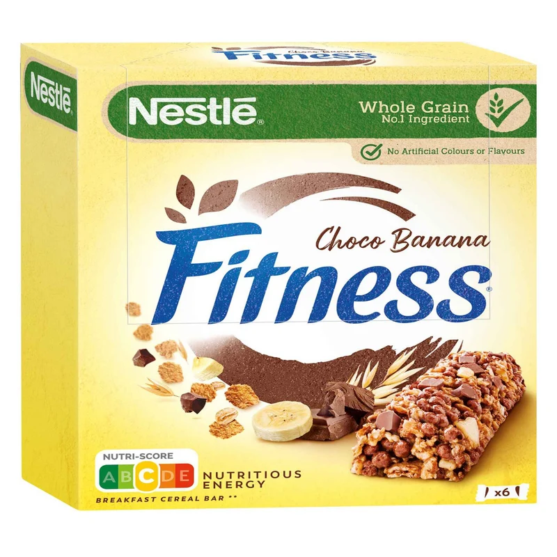 Nestlé Fitness Chocolate and Banana Cereal Bars 6 x 23.5g