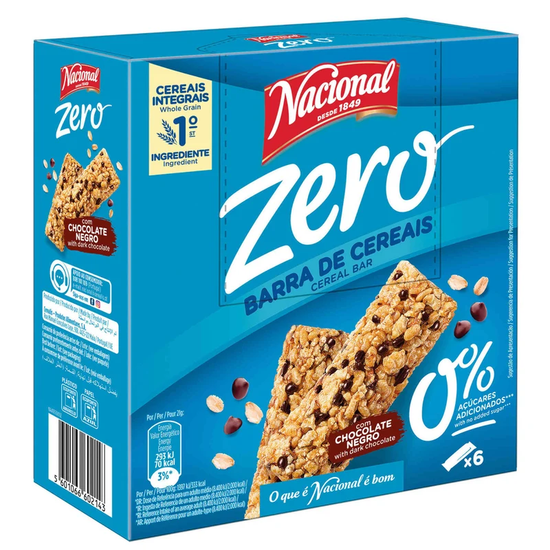 Nacional Linha Dark Chocolate Cereal Bars 6 x 23g