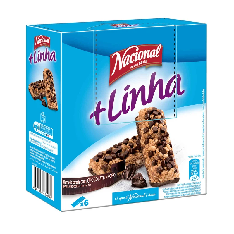 Nacional Linha Dark Chocolate Cereal Bars 6 x 23g