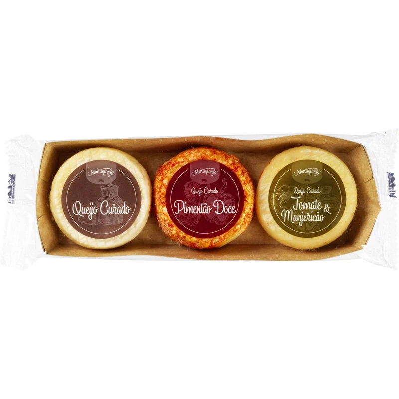 Montiqueijo Basket of 3 Cured Cheeses 3 x 90g