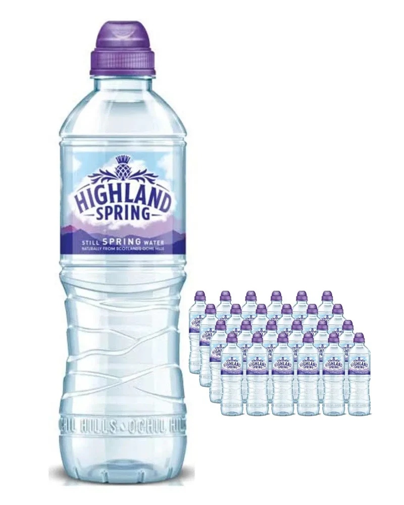 Highland Spring Still Sport Cap Water Bottle Multipack, 24 x 500 ml