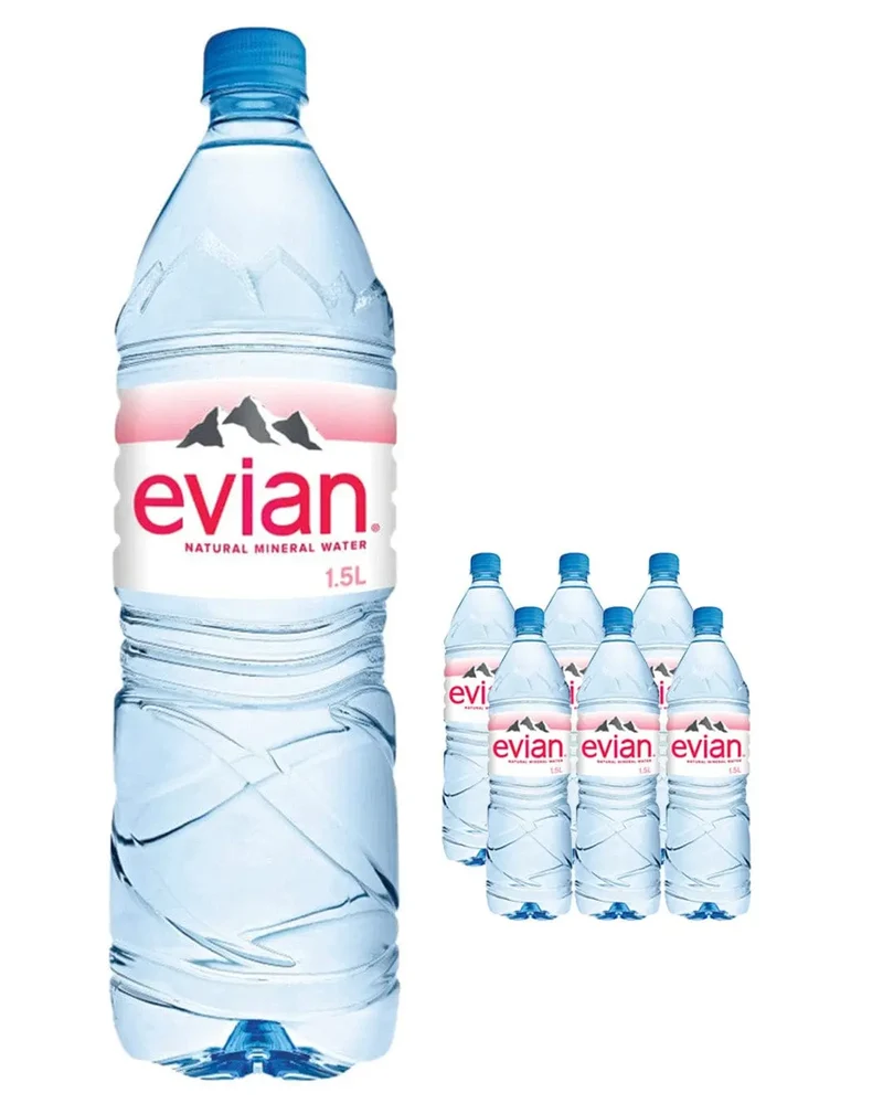Evian Still Mineral Water Multipack, 6 x 1.5 L