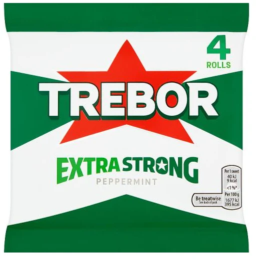 Trebor Extra Strong Peppermint Mints 4 Rolls