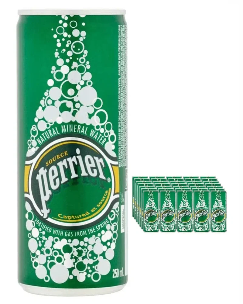 Perrier Sparkling Mineral Water Cans Multipack, 35 x 250 ml