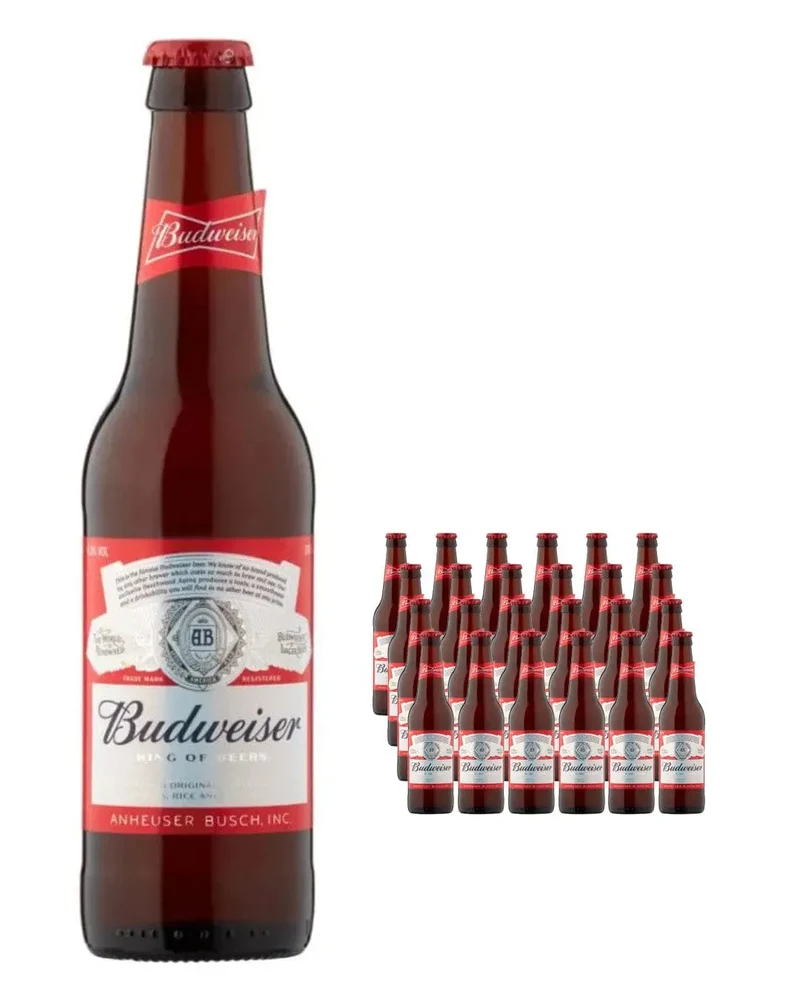 Budweiser Premium Lager Bottle Multipack, 24 x 330 ml