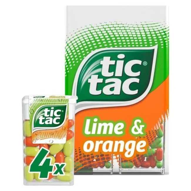 Tic Tac Lime and Orange Multipack 4 x 16g