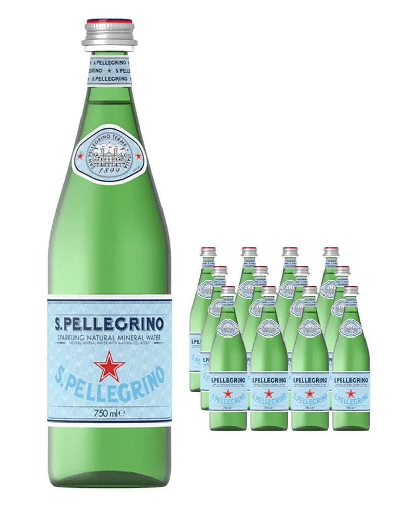 San Pellegrino Sparkling Mineral Water Glass Bottle Multipack, 12 x 75 cl