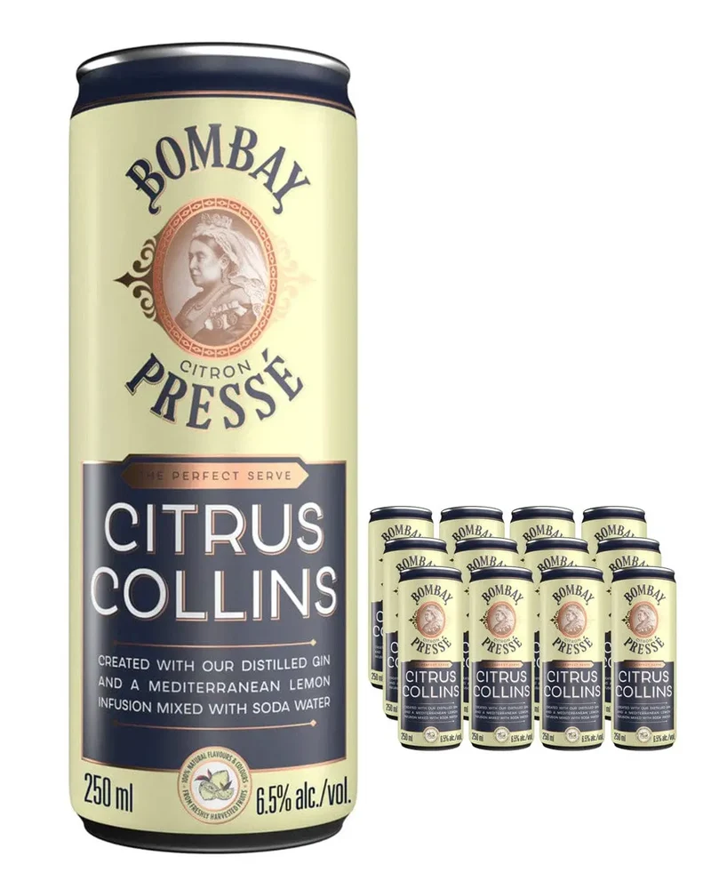Bombay Sapphire Citrus Collins Premixed Can Multipack, 12 x 250 ml