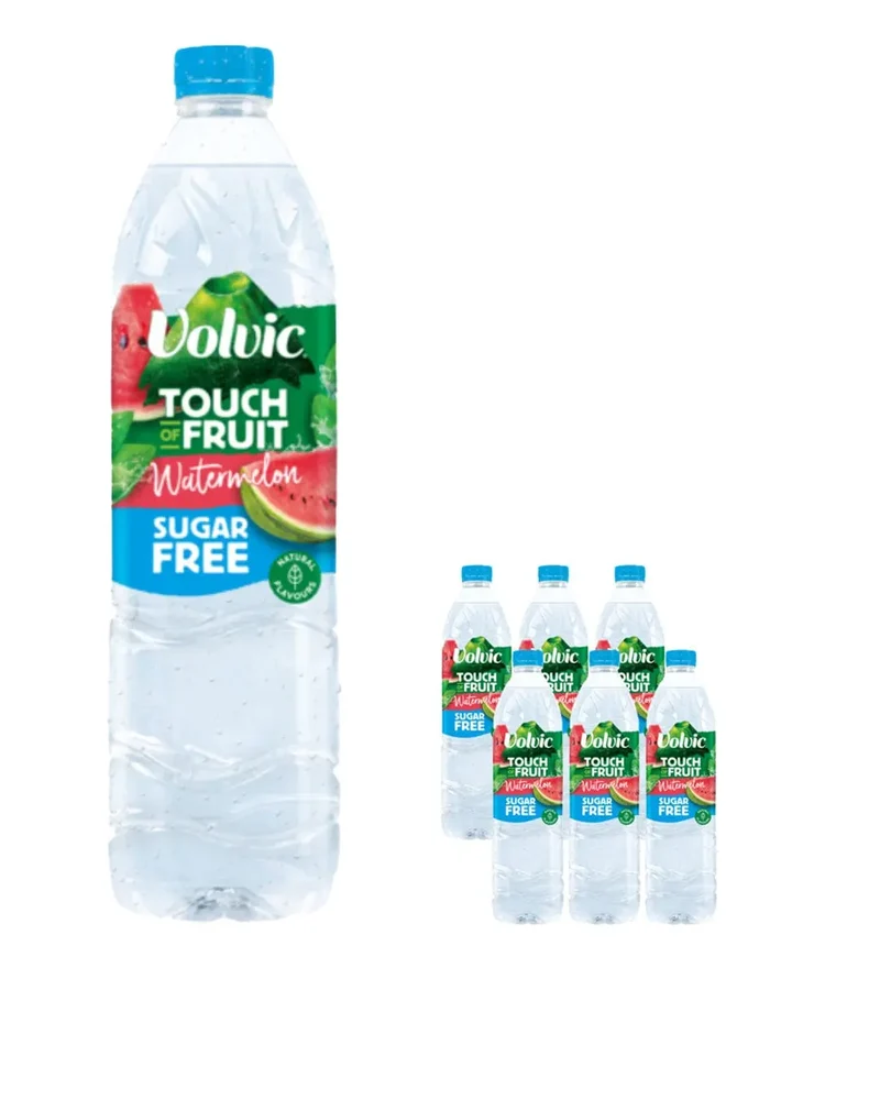 Volvic Sugar Free Touch of Fruit Watermelon Flavoured Water Multipack, 6 x 1.5 L