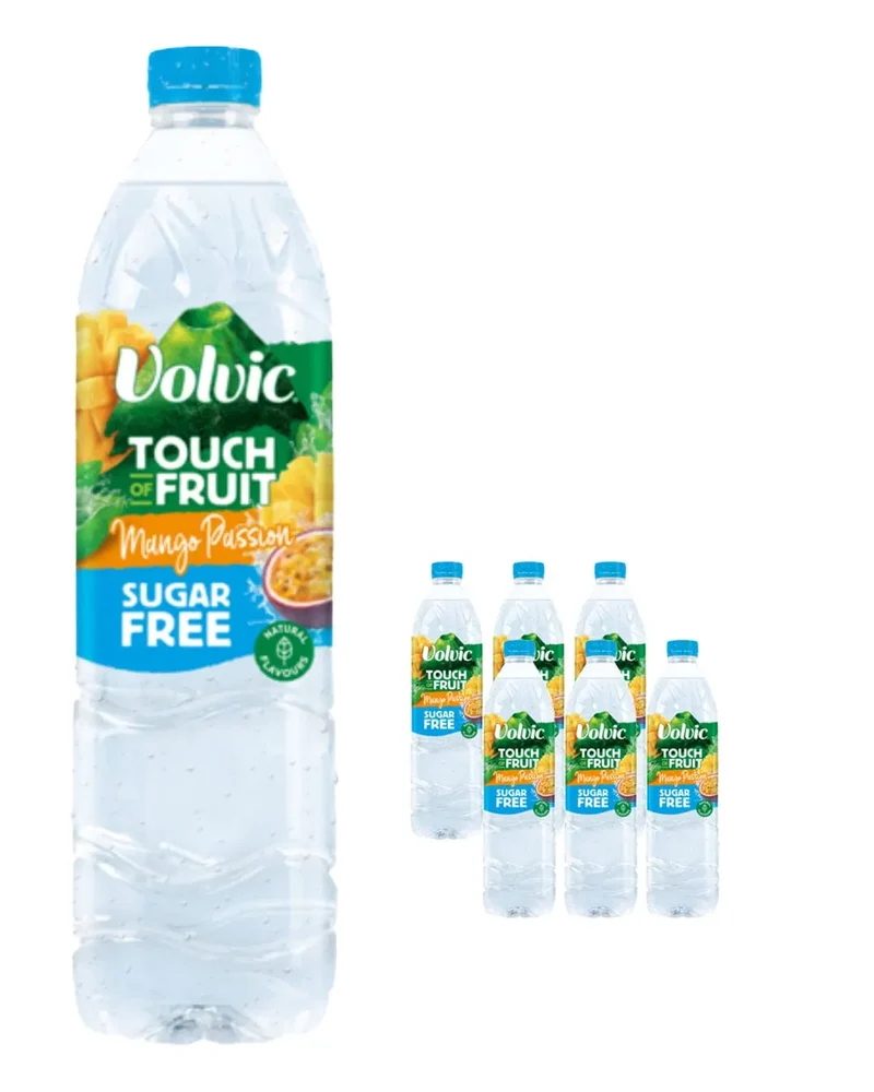 Volvic Sugar Free Touch of Fruit Mango Passion Flavoured Water Multipack, 6 x 1.5 L