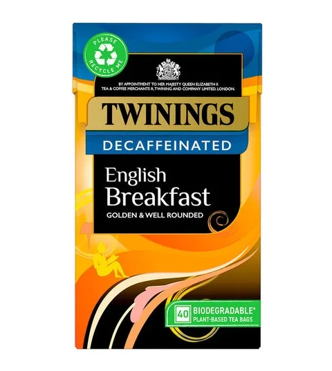 Twinings English Breakfast Decaffeinated 40 Tea Bags
