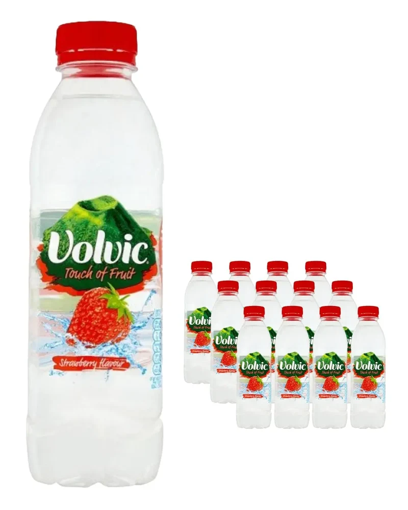 Volvic Touch of Fruit Strawberry Multipack, 12 x 500 ml