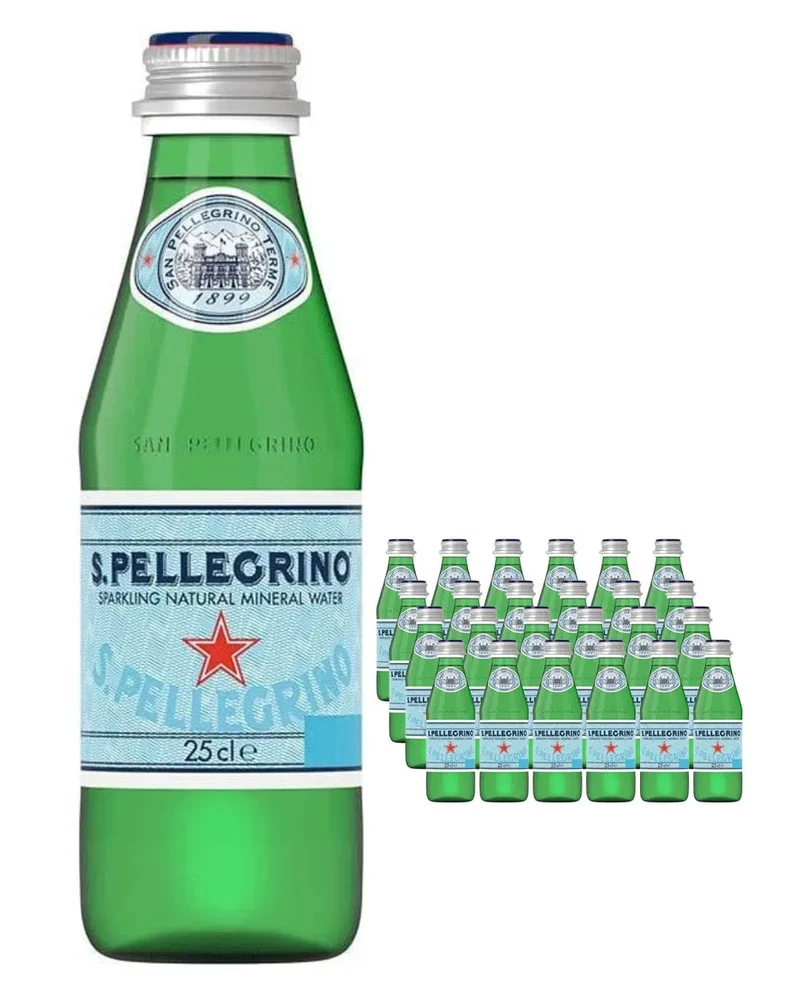 San Pellegrino Sparkling Mineral Water Glass Bottle Multipack, 24 x 250 ml