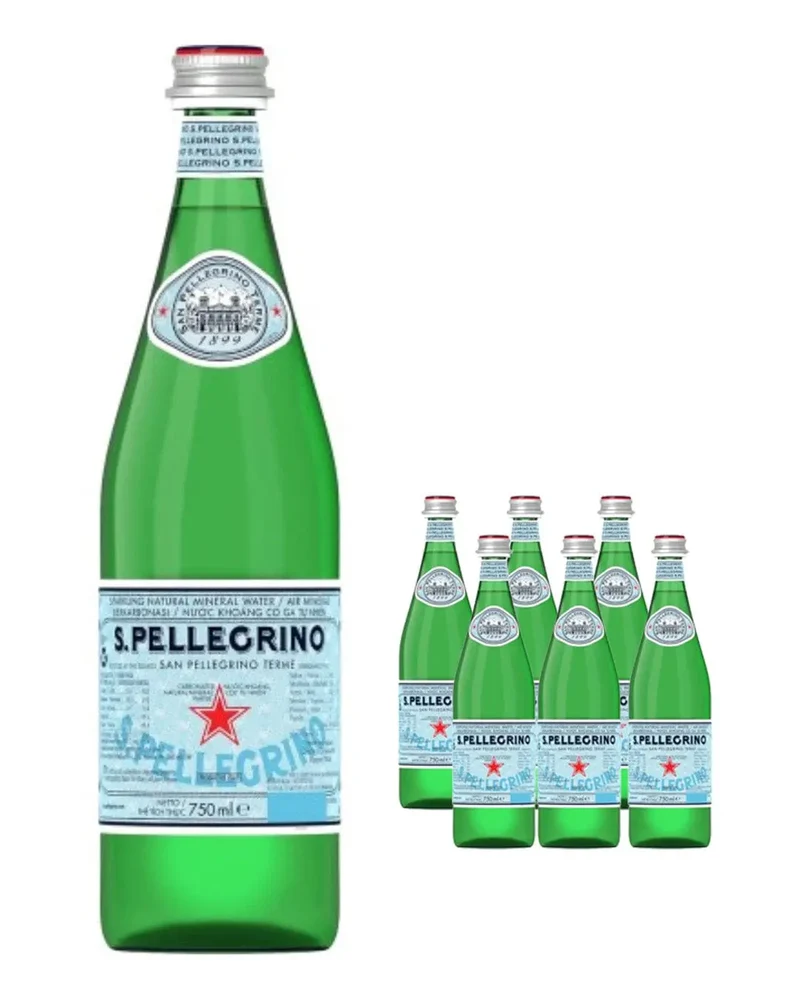 San Pellegrino Sparkling Mineral Water Bottle Multipack, 6 x 1 L